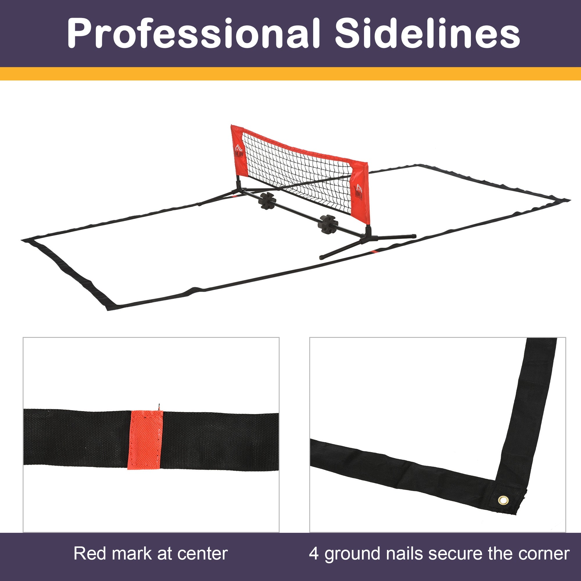 10 ft Portable Multi Sport Net for Soccer Tennis Pickleball and Badminton