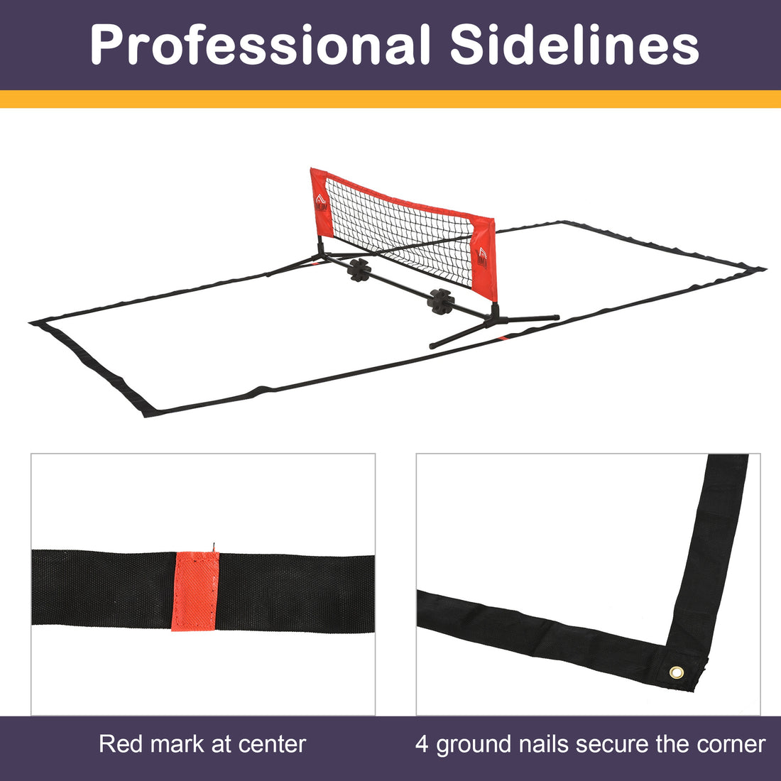 10 ft Portable Multi Sport Net for Soccer Tennis Pickleball and Badminton