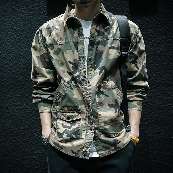 Camouflage Long Sleeve Tooling Shirt Jacket