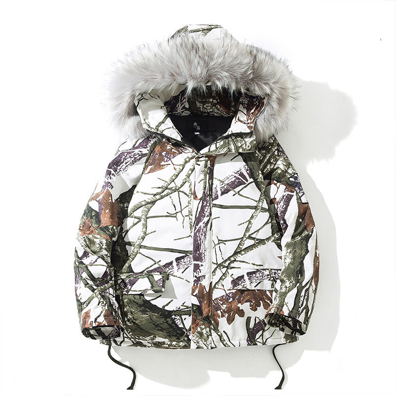 Hip hop camouflage hooded coat jacket