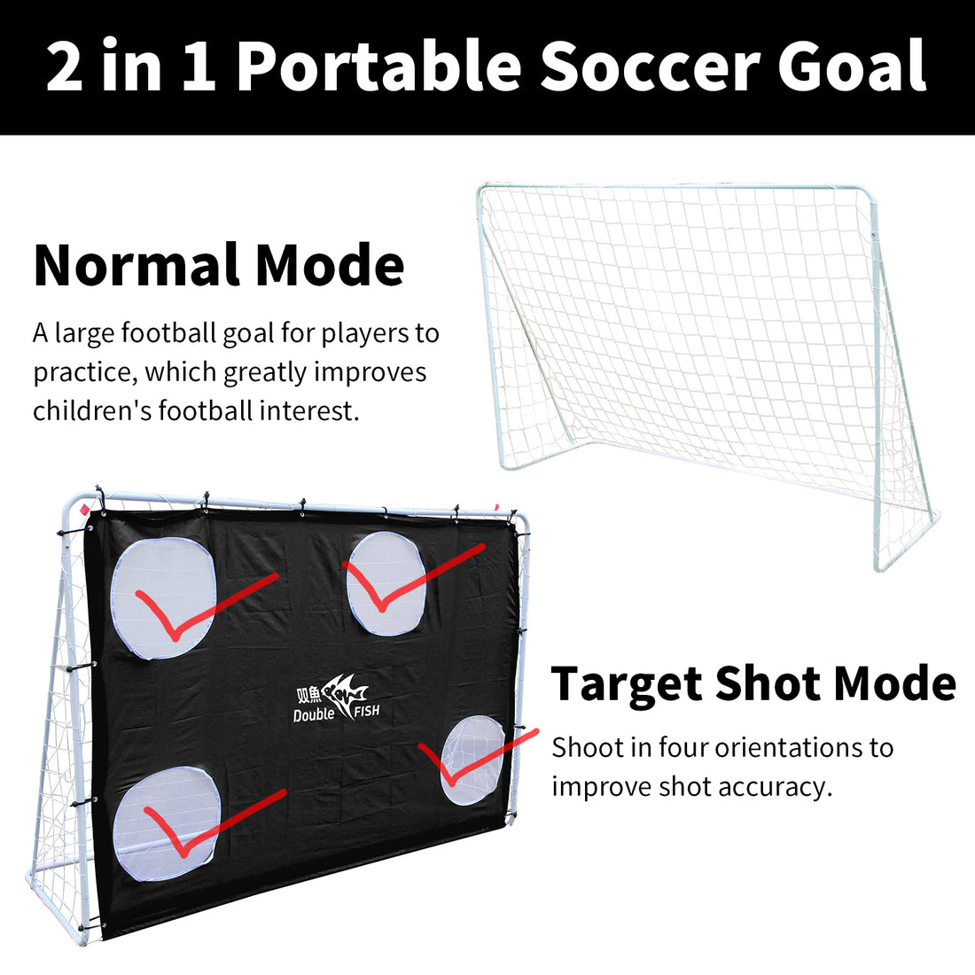 7.5ft x 5ft Professional Soccer Goal with Net