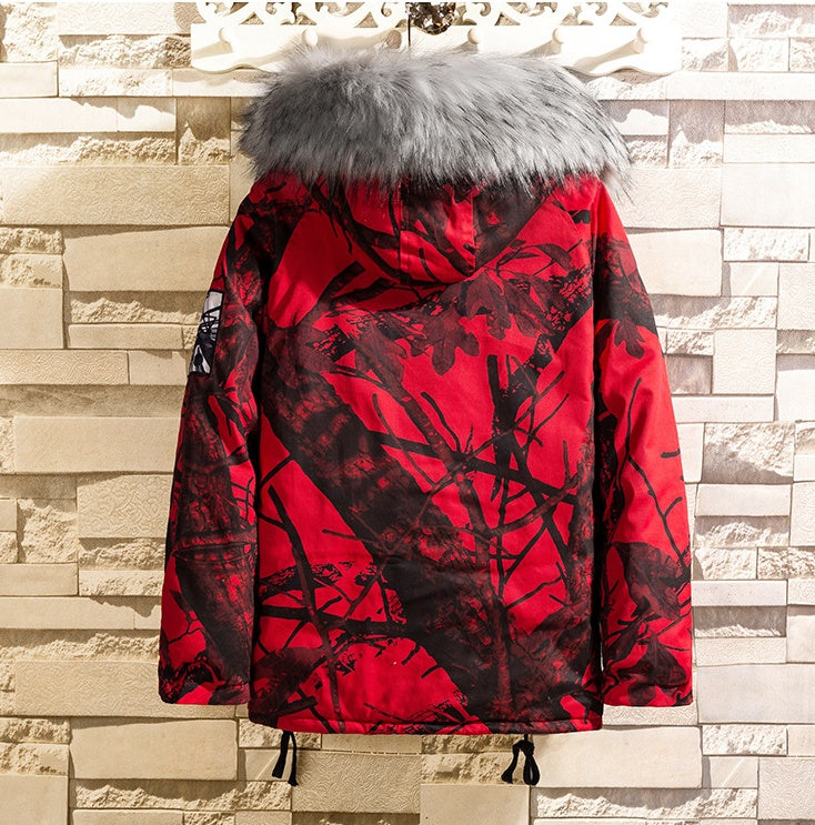 Hip hop camouflage hooded coat jacket