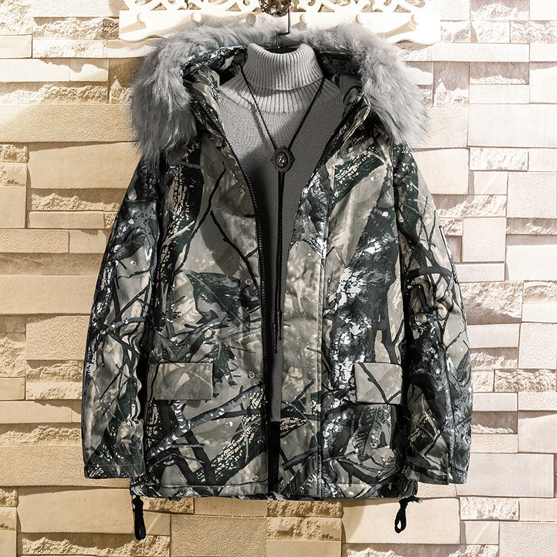 Hip hop camouflage hooded coat jacket