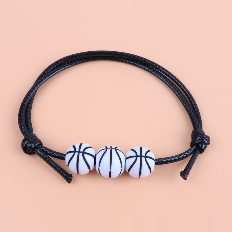 Jewelry Weaving Bracelet Basketball Football Rugby Softball Beads