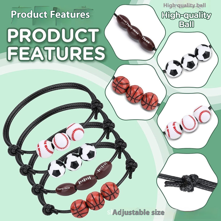 Jewelry Weaving Bracelet Basketball Football Rugby Softball Beads