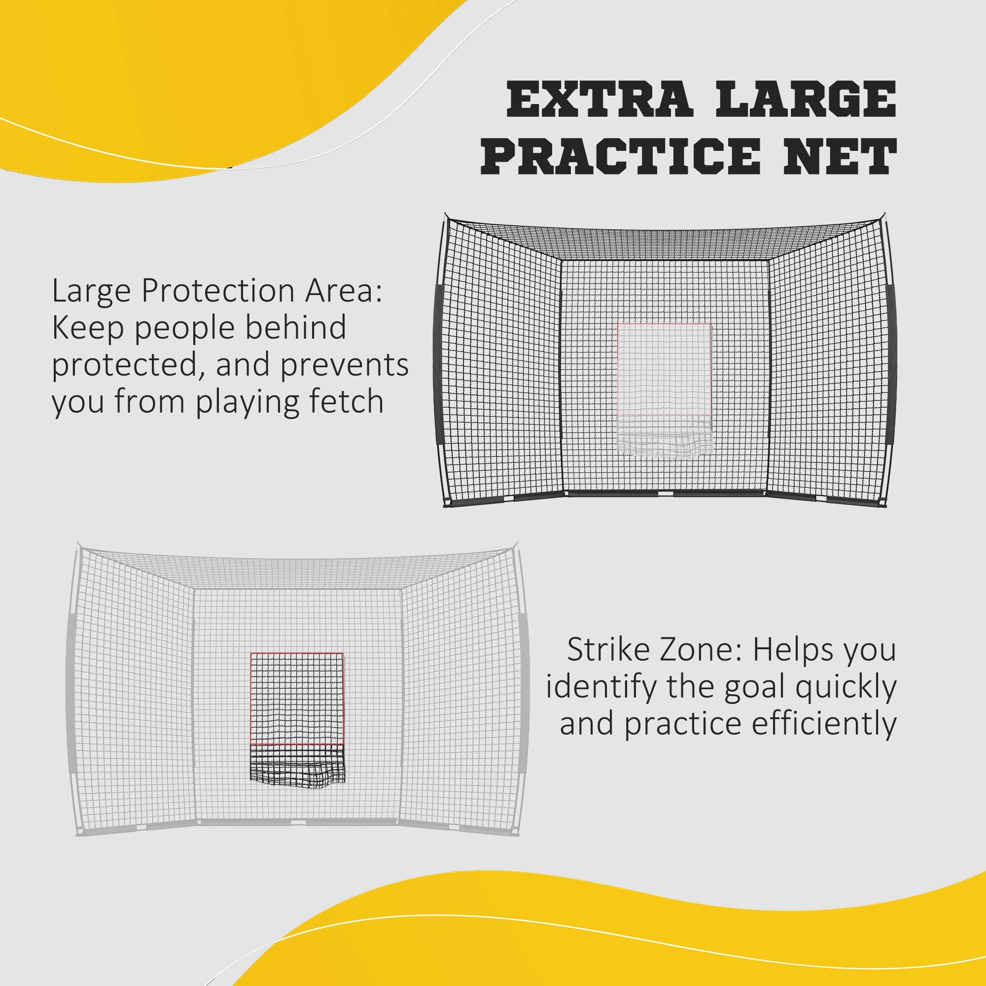 Softball and Baseball Net with Strike Zone