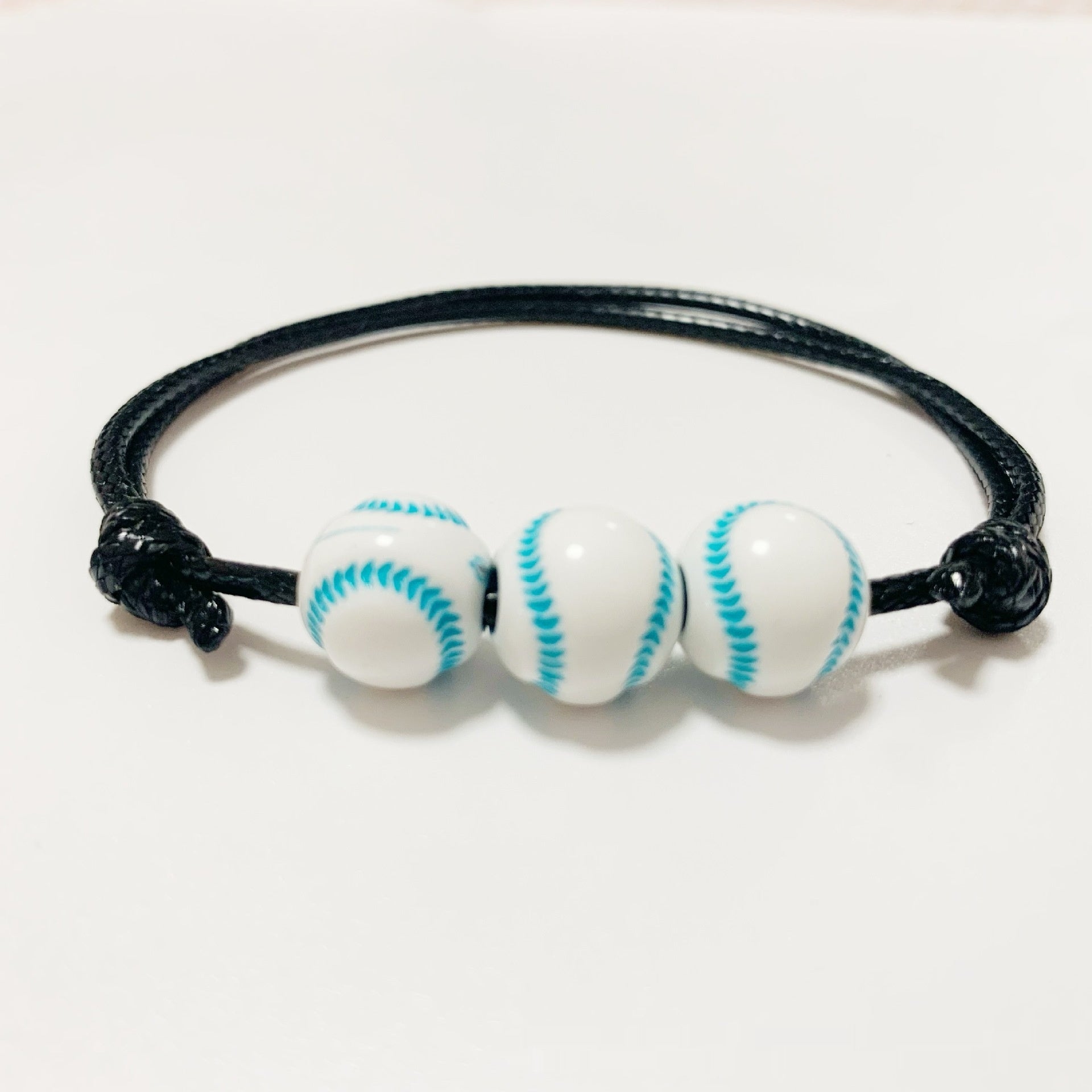 Jewelry Weaving Bracelet Basketball Football Rugby Softball Beads