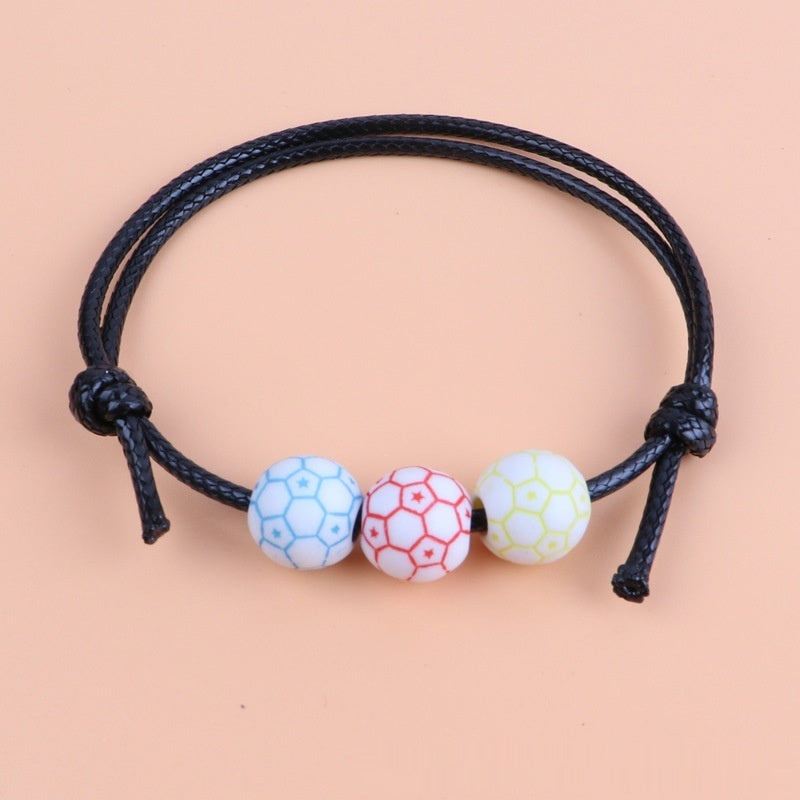 Jewelry Weaving Bracelet Basketball Football Rugby Softball Beads