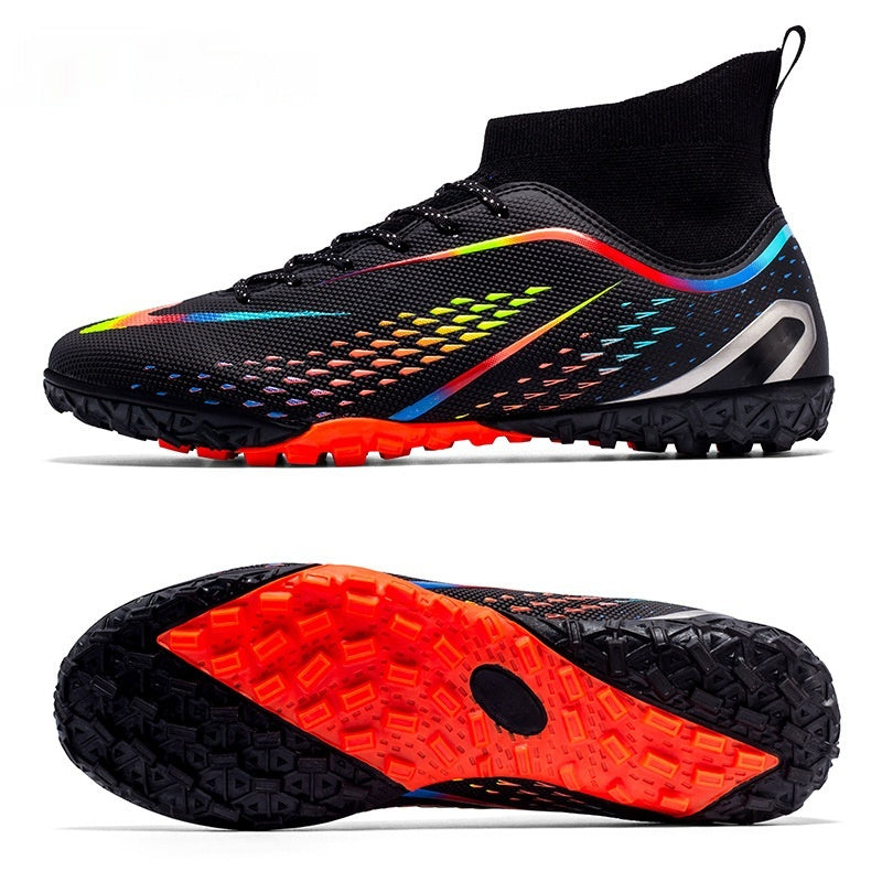 Children's Football Shoes TF Broken Nail High-top Breathable