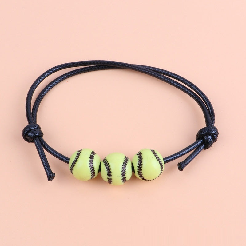 Jewelry Weaving Bracelet Basketball Football Rugby Softball Beads