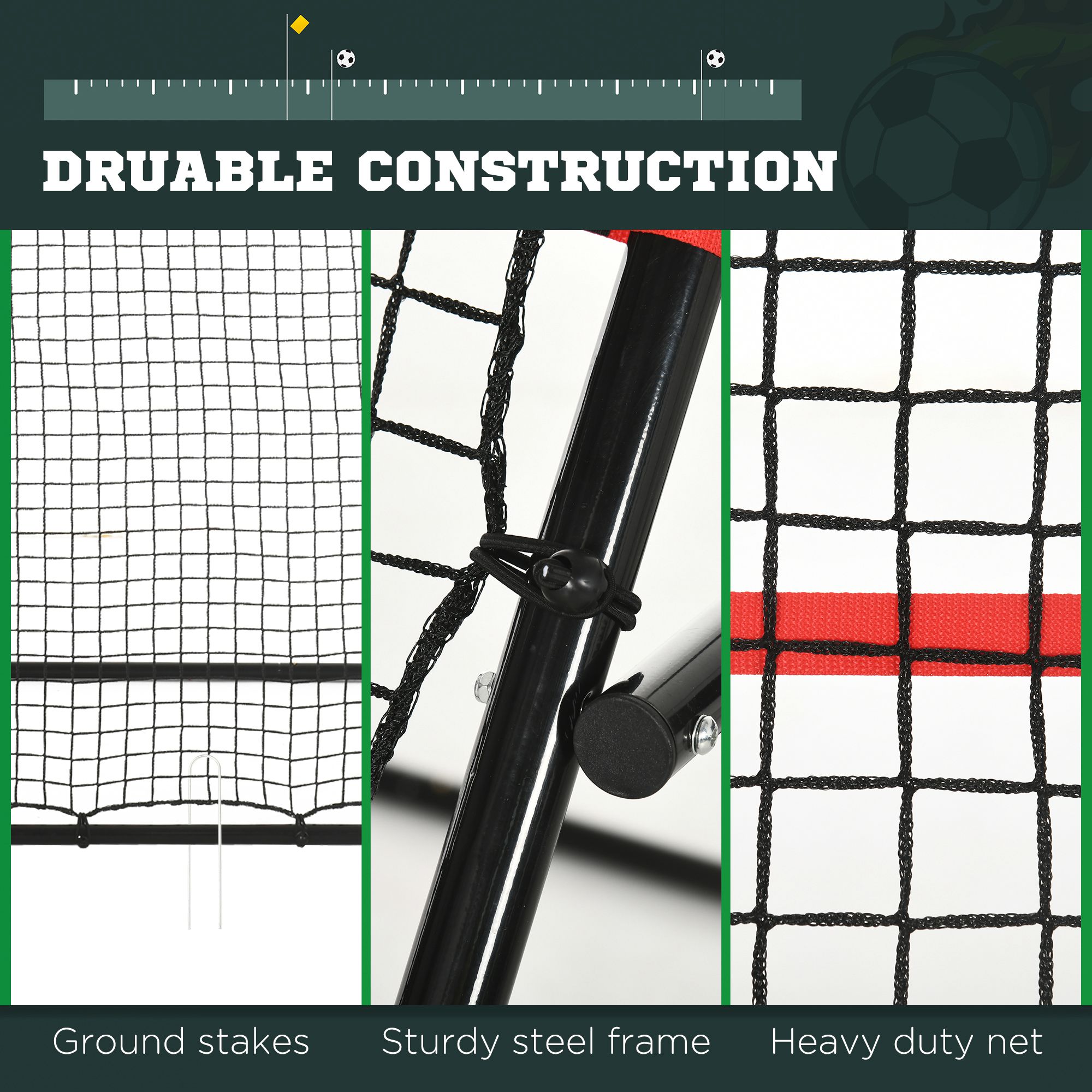 Adjustable Foldable Soccer Rebounder Training Net 8.5 x 6.5 ft