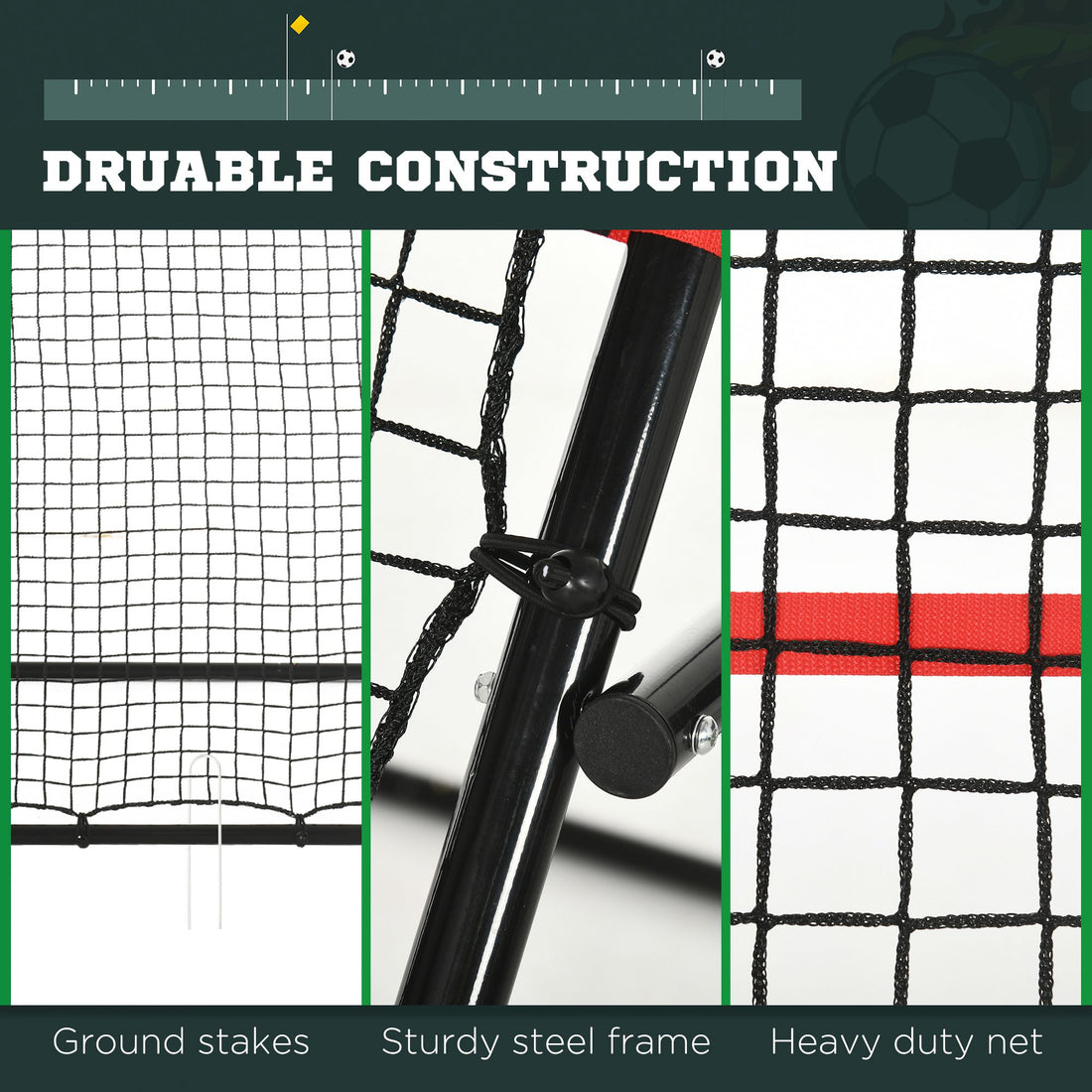 Adjustable Foldable Soccer Rebounder Training Net 8.5 x 6.5 ft