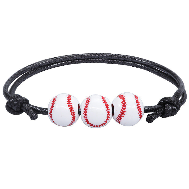 Jewelry Weaving Bracelet Basketball Football Rugby Softball Beads