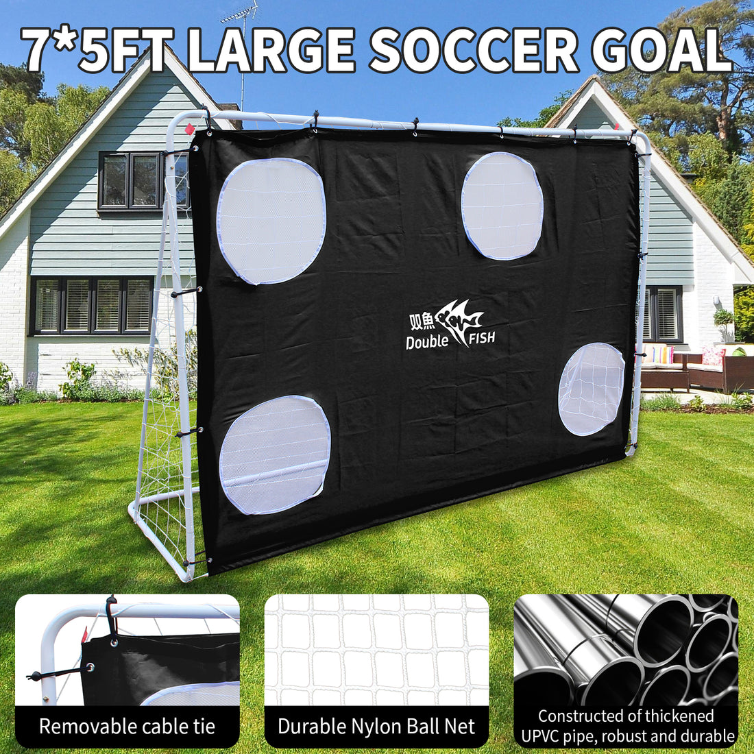 7.5ft x 5ft Professional Soccer Goal with Net