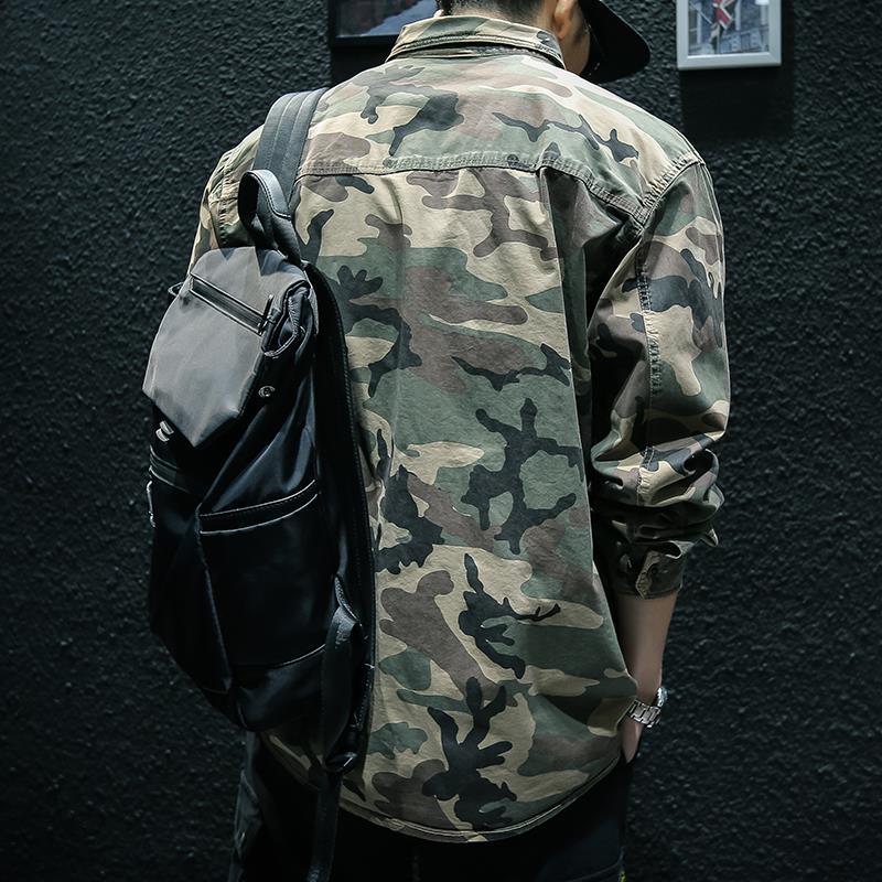 Camouflage Long Sleeve Tooling Shirt Jacket