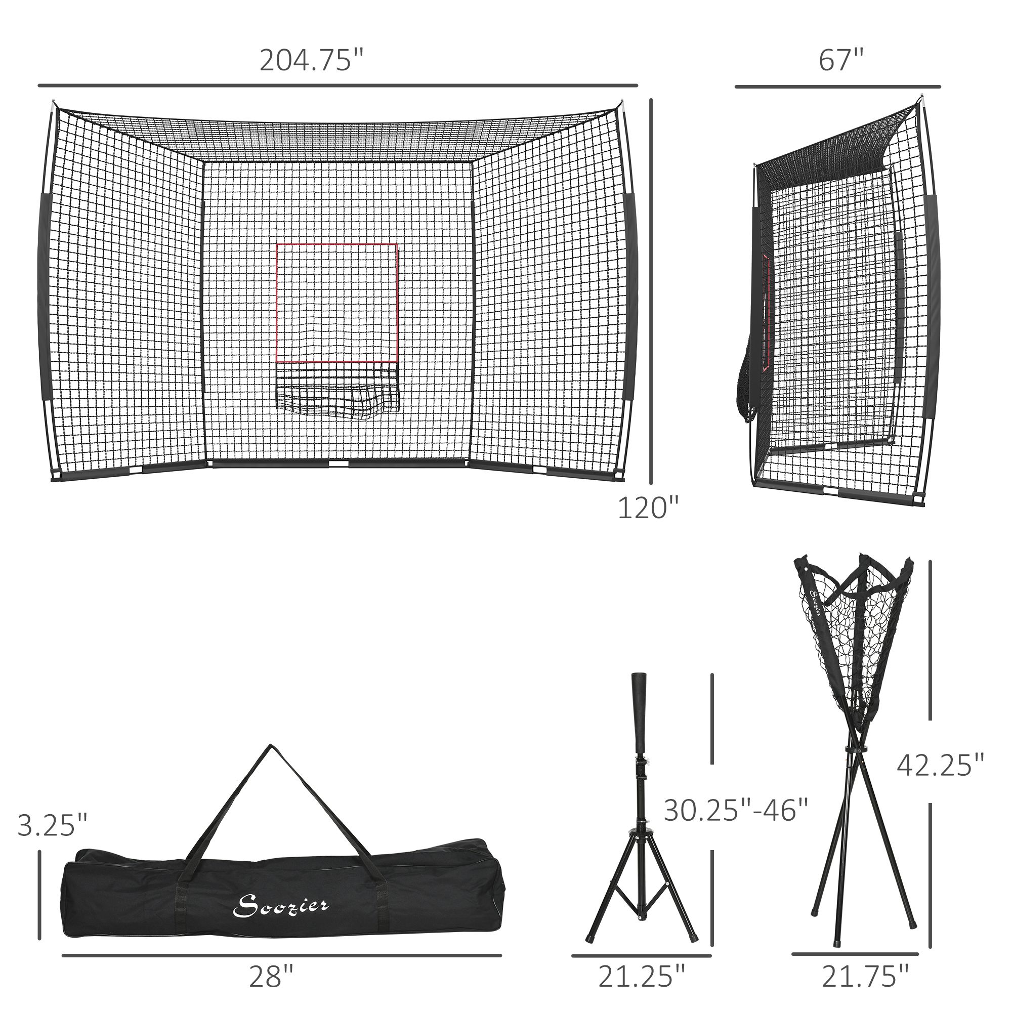 Softball and Baseball Net with Strike Zone