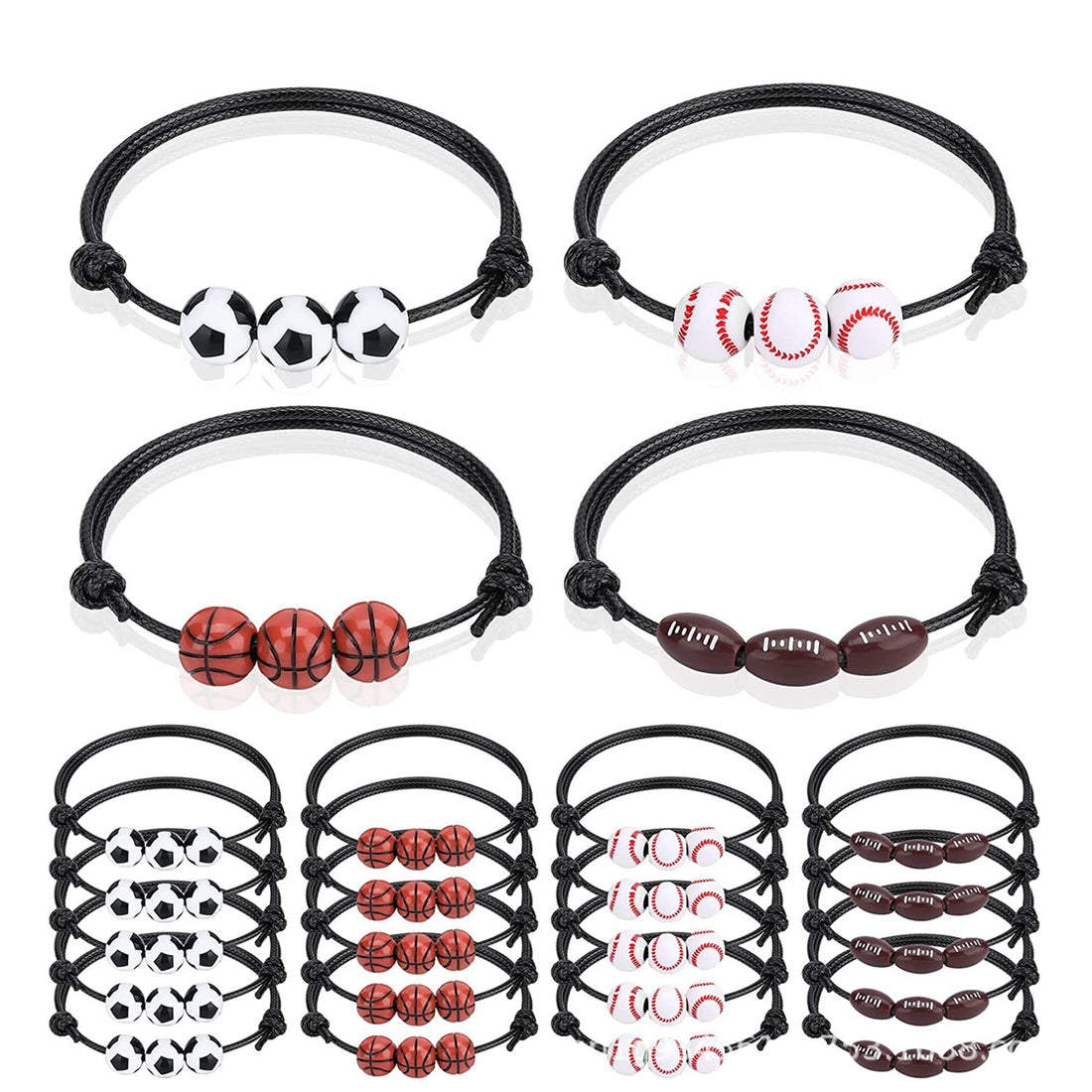 Jewelry Weaving Bracelet Basketball Football Rugby Softball Beads