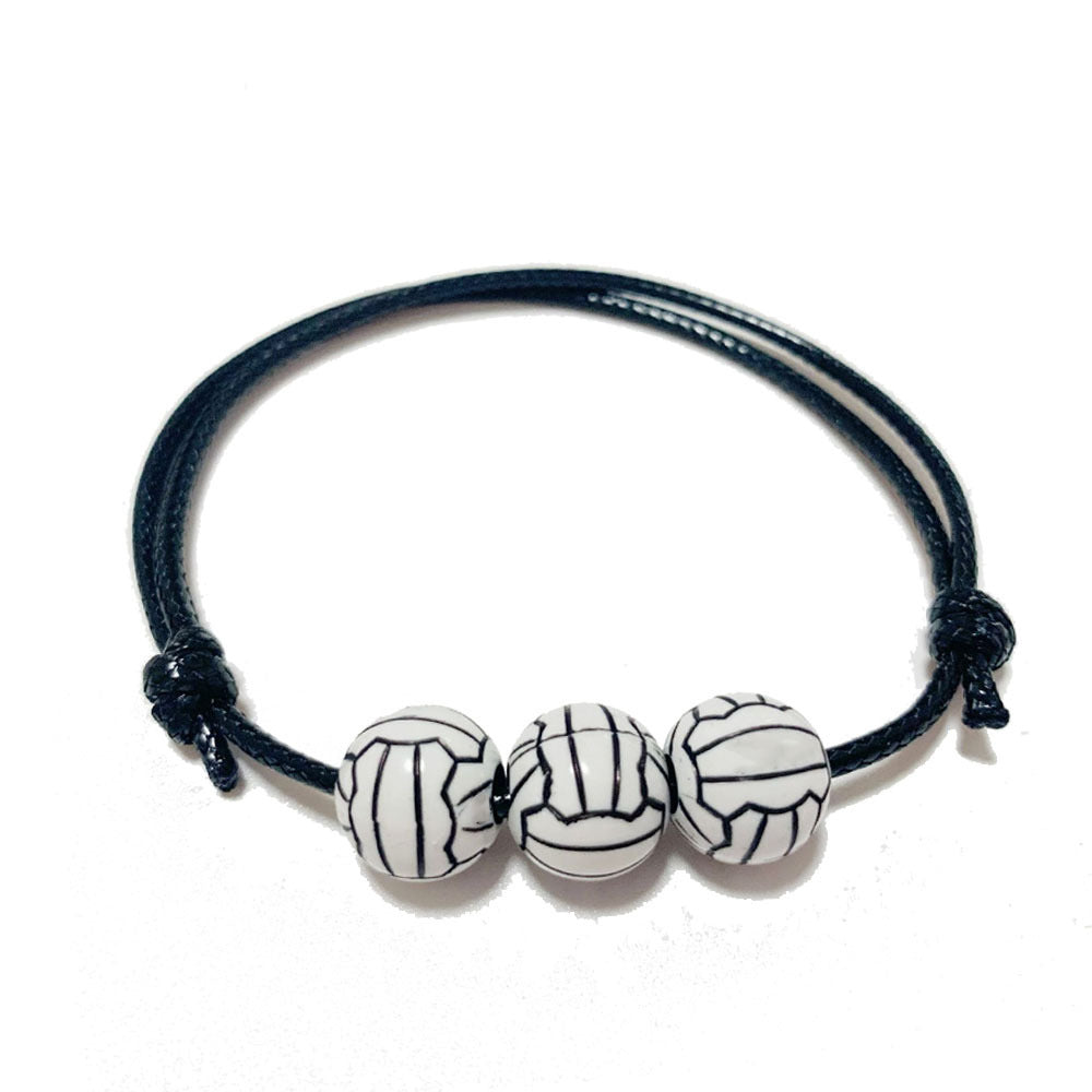 Jewelry Weaving Bracelet Basketball Football Rugby Softball Beads