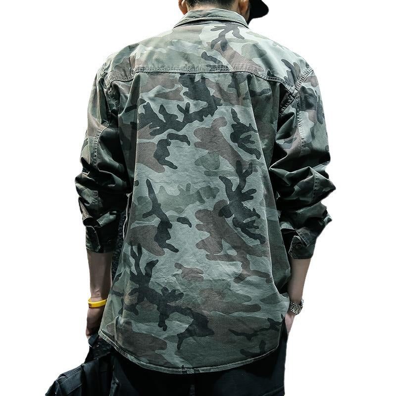 Camouflage Long Sleeve Tooling Shirt Jacket