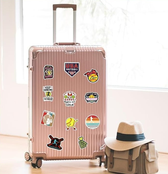 Softball Vinyl Stickers for Water Bottle Laptop Car and Helmet