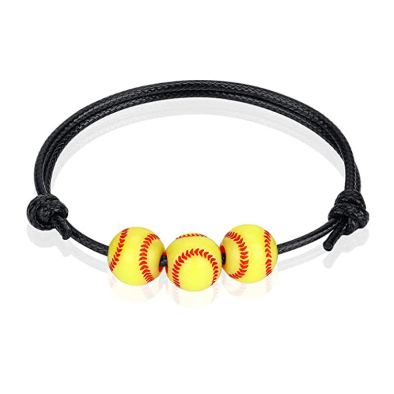 Jewelry Weaving Bracelet Basketball Football Rugby Softball Beads