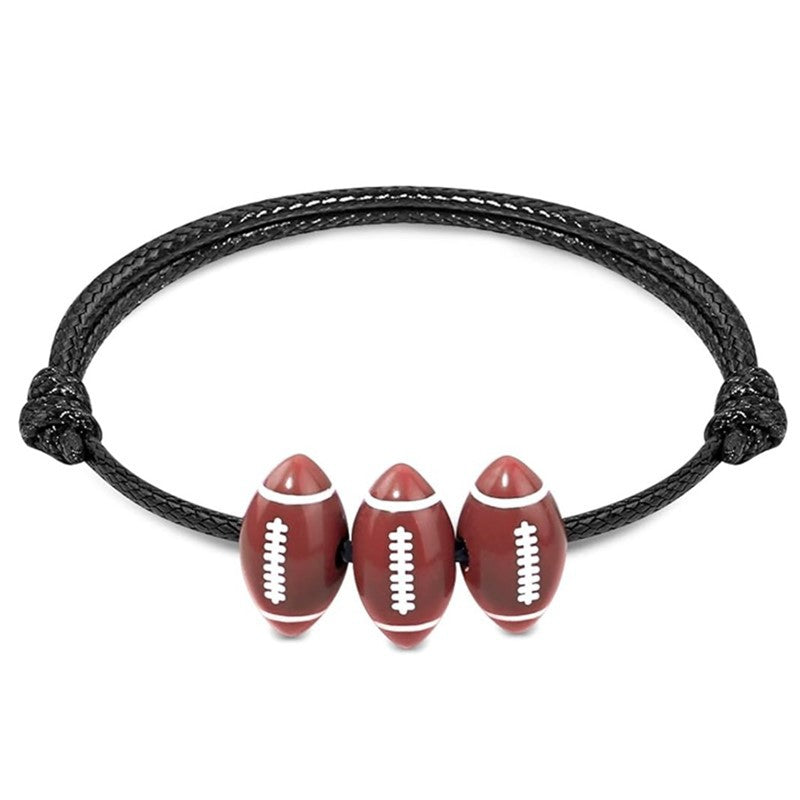 Jewelry Weaving Bracelet Basketball Football Rugby Softball Beads