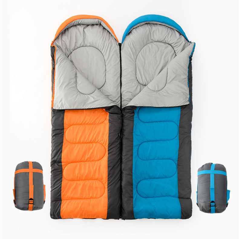 Interlocking Hooded Camping Envelope Sleeping Bag