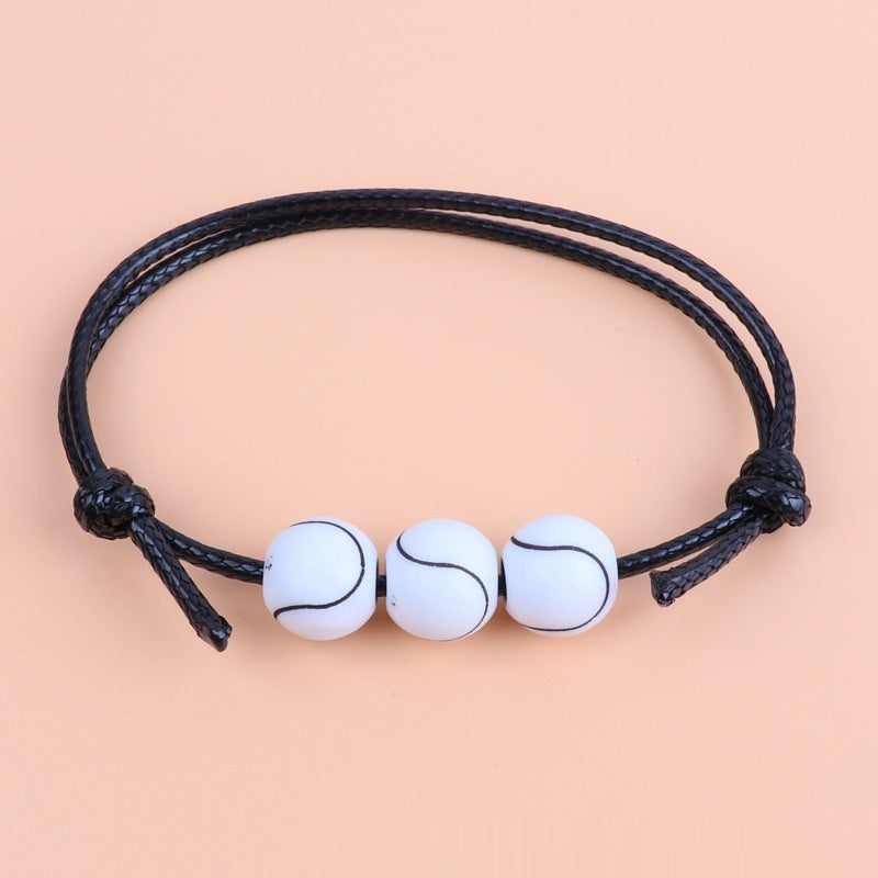 Jewelry Weaving Bracelet Basketball Football Rugby Softball Beads
