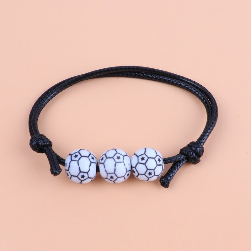 Jewelry Weaving Bracelet Basketball Football Rugby Softball Beads