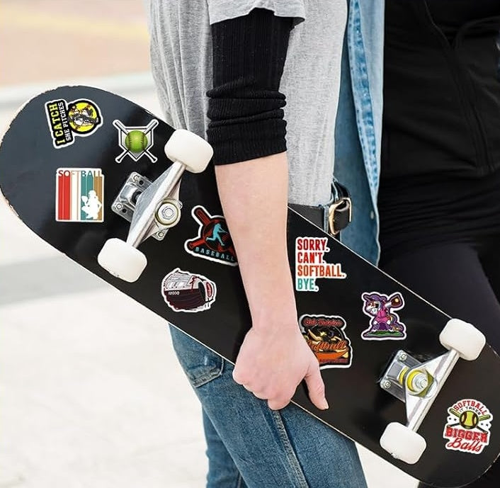Softball Vinyl Stickers for Water Bottle Laptop Car and Helmet